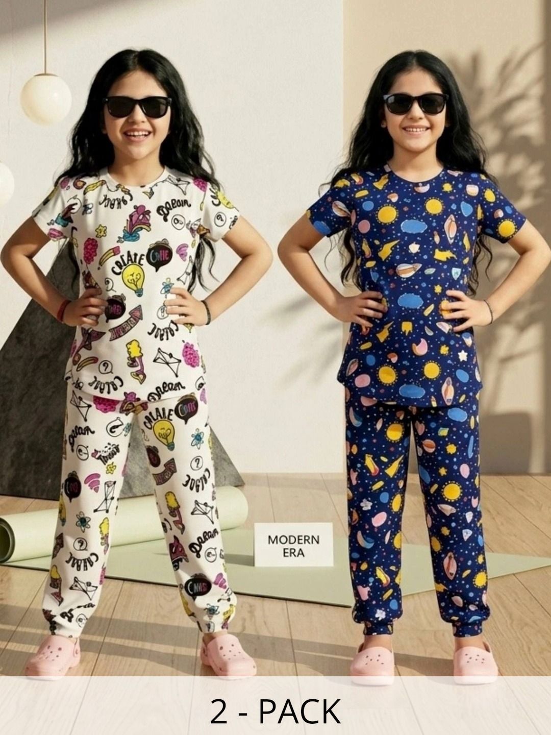 BAESD Girls Printed Short Sleeves Nightdress-image-21