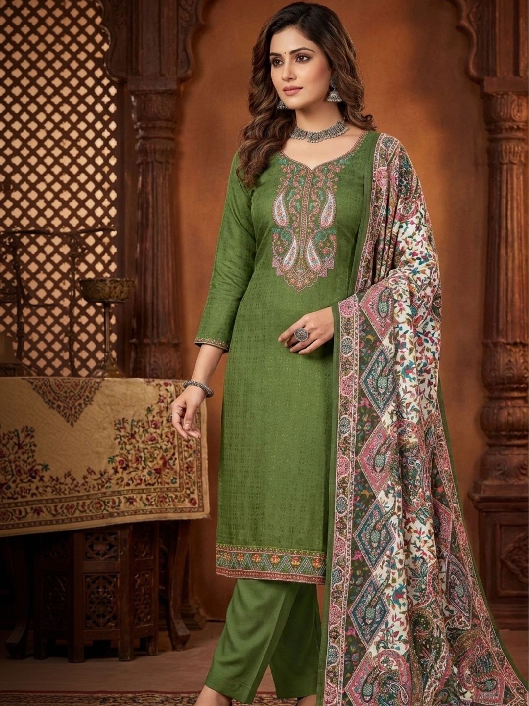 ShEmpire Embroidered Unstitched Dress Material-picture-38