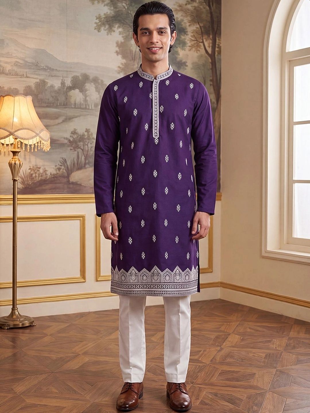 Ethnic Bay Men Embroidered Thread Work Kurta-picture-34