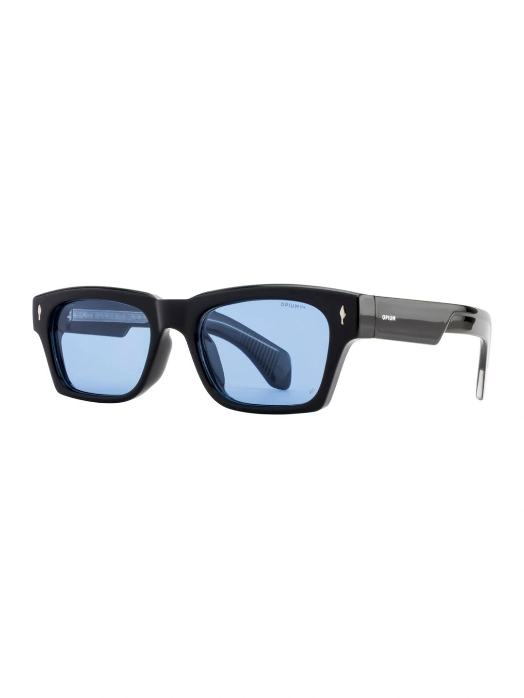 OPIUM Men Blue Lens & Black Rectangle Sunglasses with-image-45