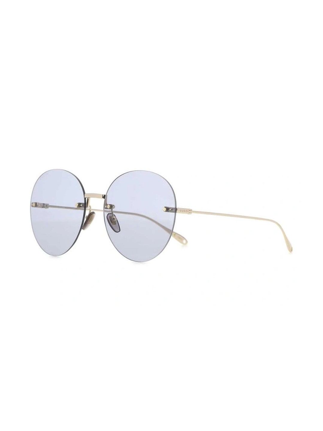 Gucci Women Blue Lens & Gold-Toned Round Sunglasses with-image-46
