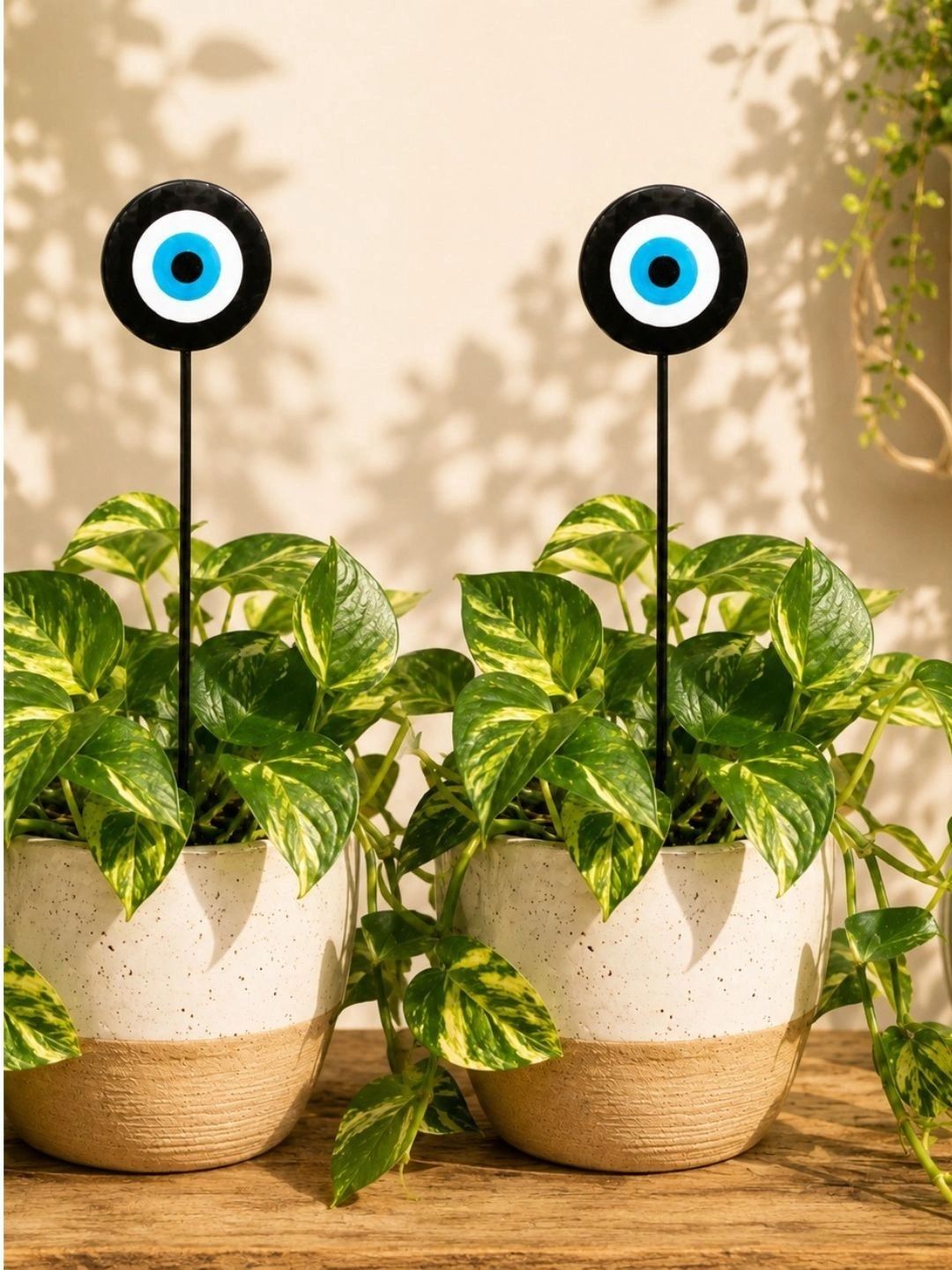 DULI 2-Pcs Metal Blue & Black Evil Eye Garden Stakes-picture-5