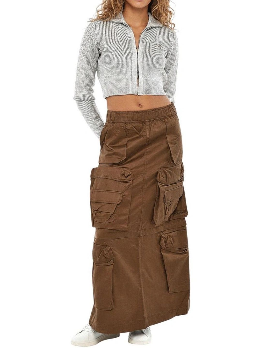 DIESEL Women Cotton Cargo Styles Maxi Straight Skirt-picture-38