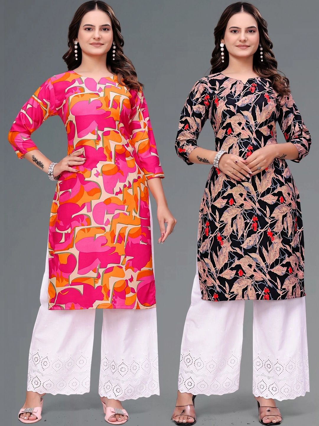 MENFLUENT Floral Printed Pure Crepe Kurti-picture-31