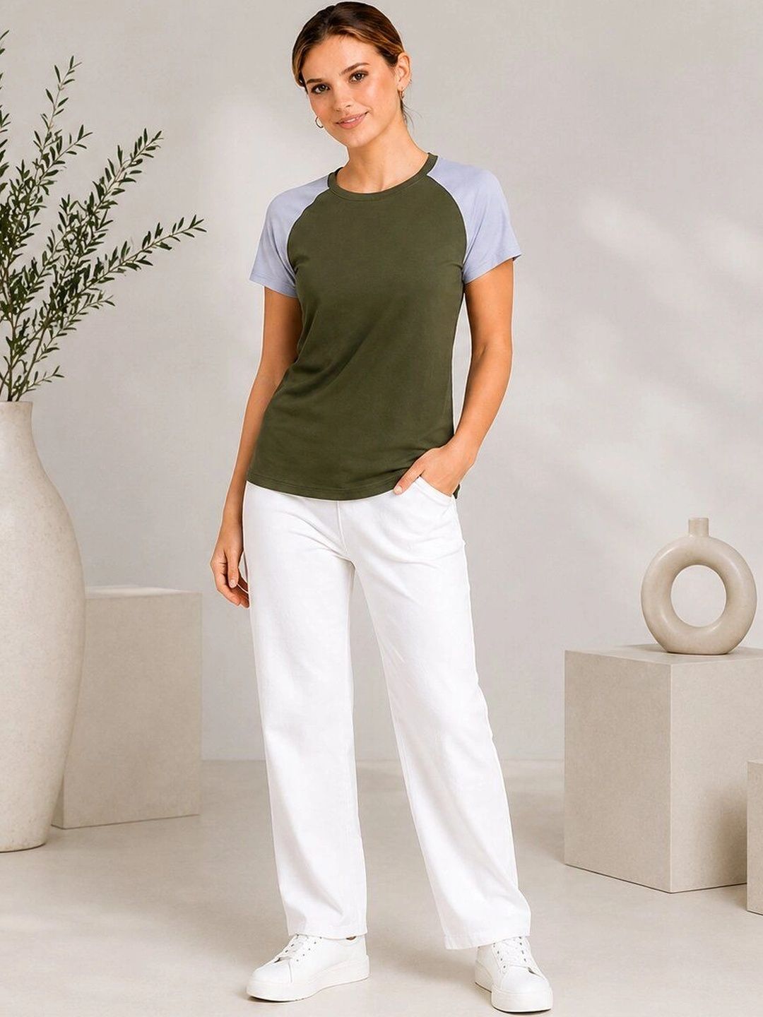 ZAVOOX Women Colourblocked T-shirt-image-18