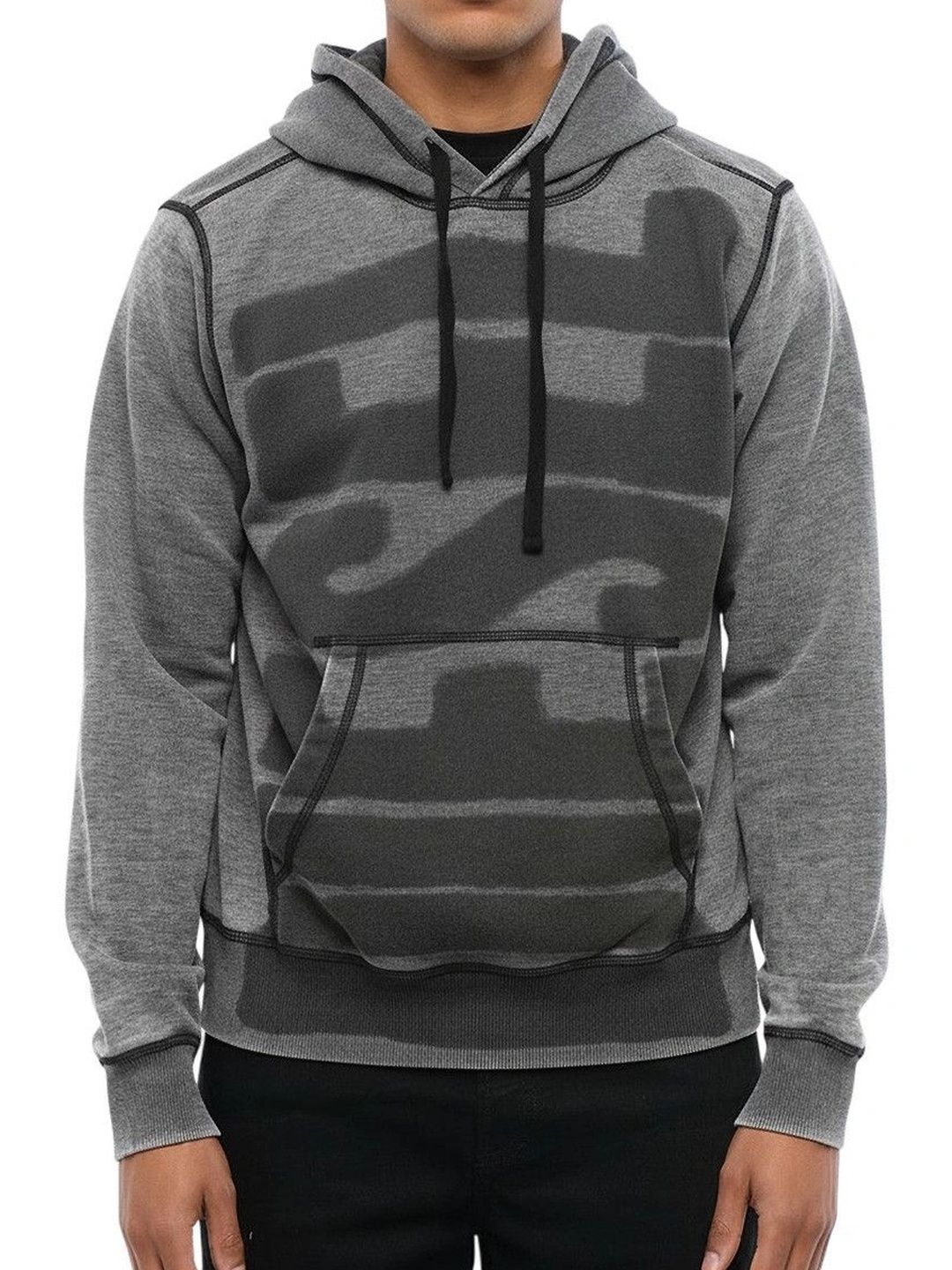 DIESEL Grey Regular Logo Hoodie-picture-10