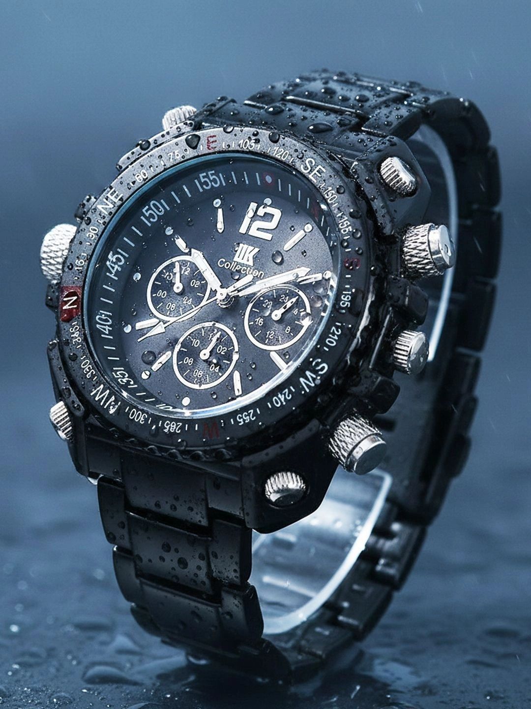 IIK COLLECTION Men Dial & Ceramic Bracelet Style Straps Analogue Chronograph Watch IIK-035M-image-38