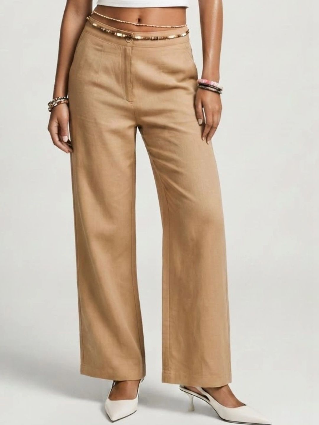 NISHORAMA Women Relaxed Button Trousers-picture-25