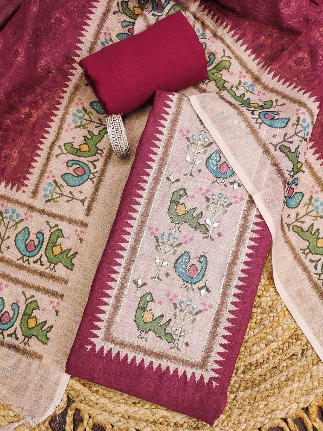Maroosh Printed Unstitched Dress Material-picture-3