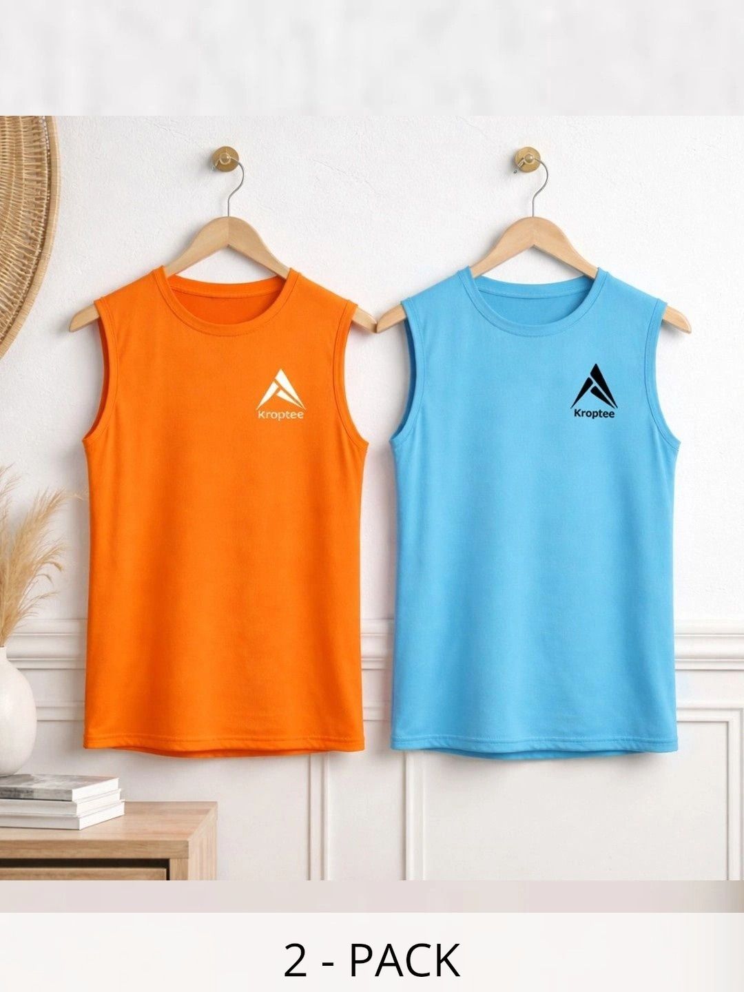 Kroptee Pack of 2 Cotton Blend Gym Vest-picture-41