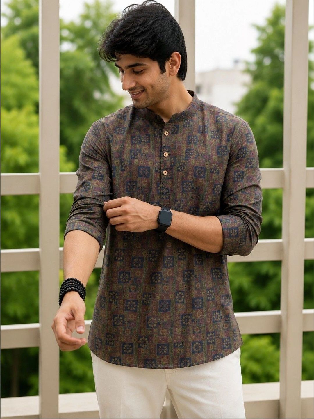 SKYWORRIX Men Ethnic Motifs Printed Kurta-picture-35