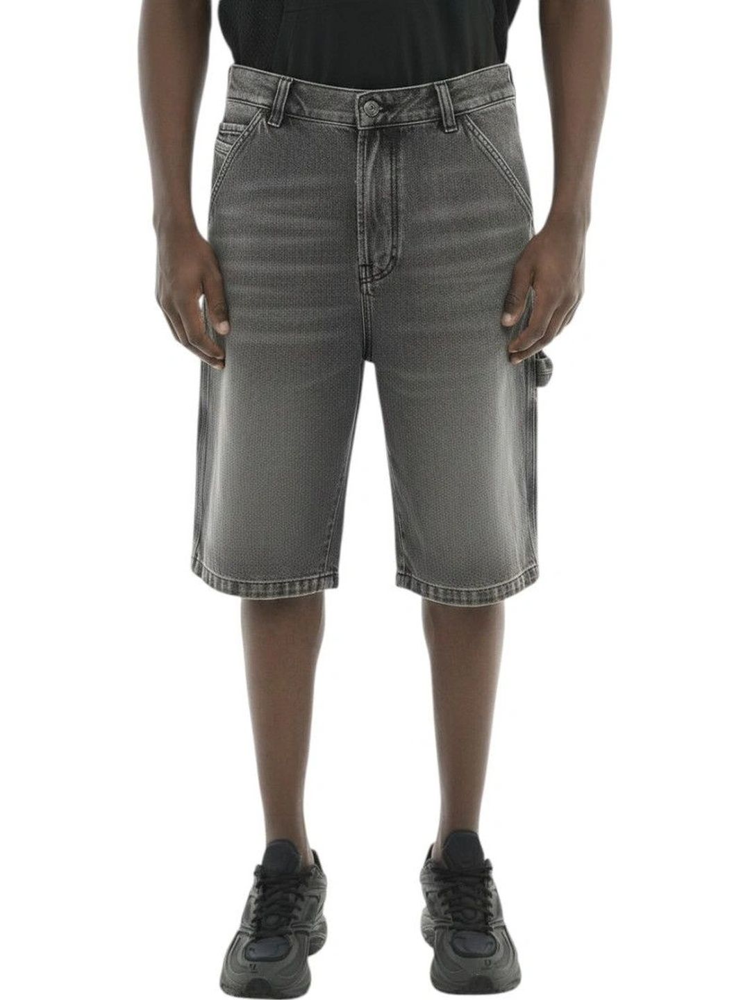 DIESEL Grey Textured Shorts-picture-35