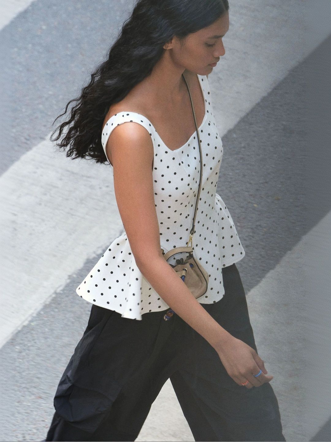 H&M Polka Dot Print Peplum Top-picture-18