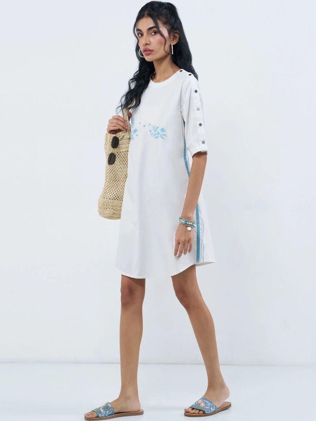 AKKRITI BY PANTALOONS Floral Embroidered Dress-image-26