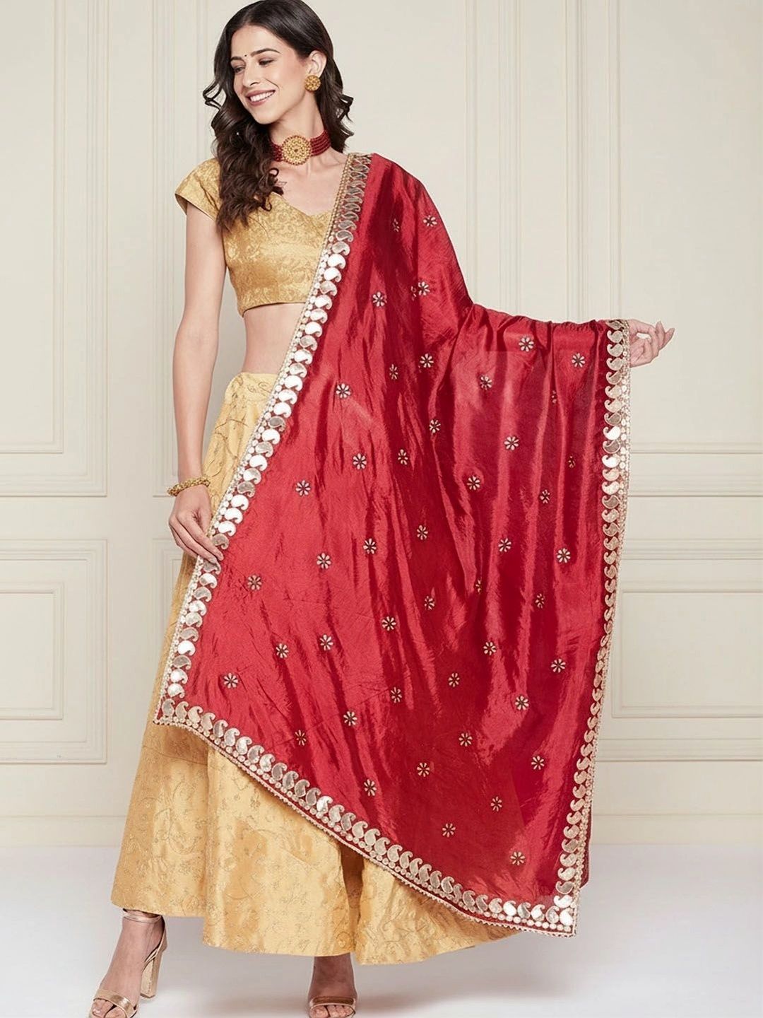 KALINI Ethnic Motifs Dupatta with Mirror Work-picture-55
