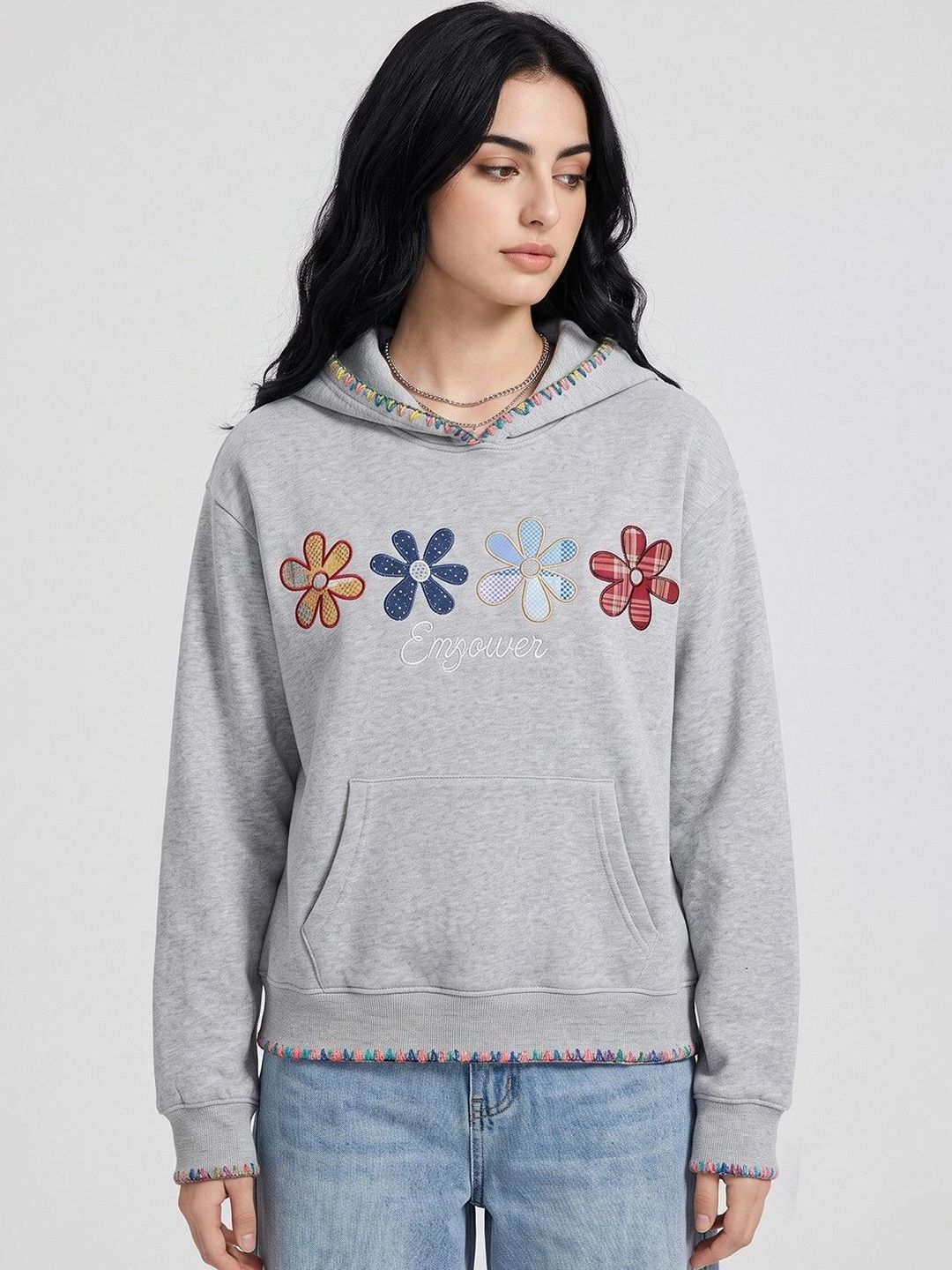 Suo Women Printed Hooded Sweatshirt-picture-39