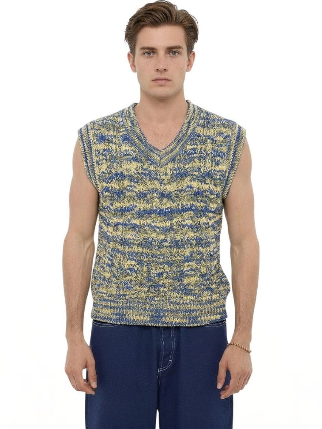 Andersson Bell Men Cable Knit Ribbed Sweater Vest-picture-34