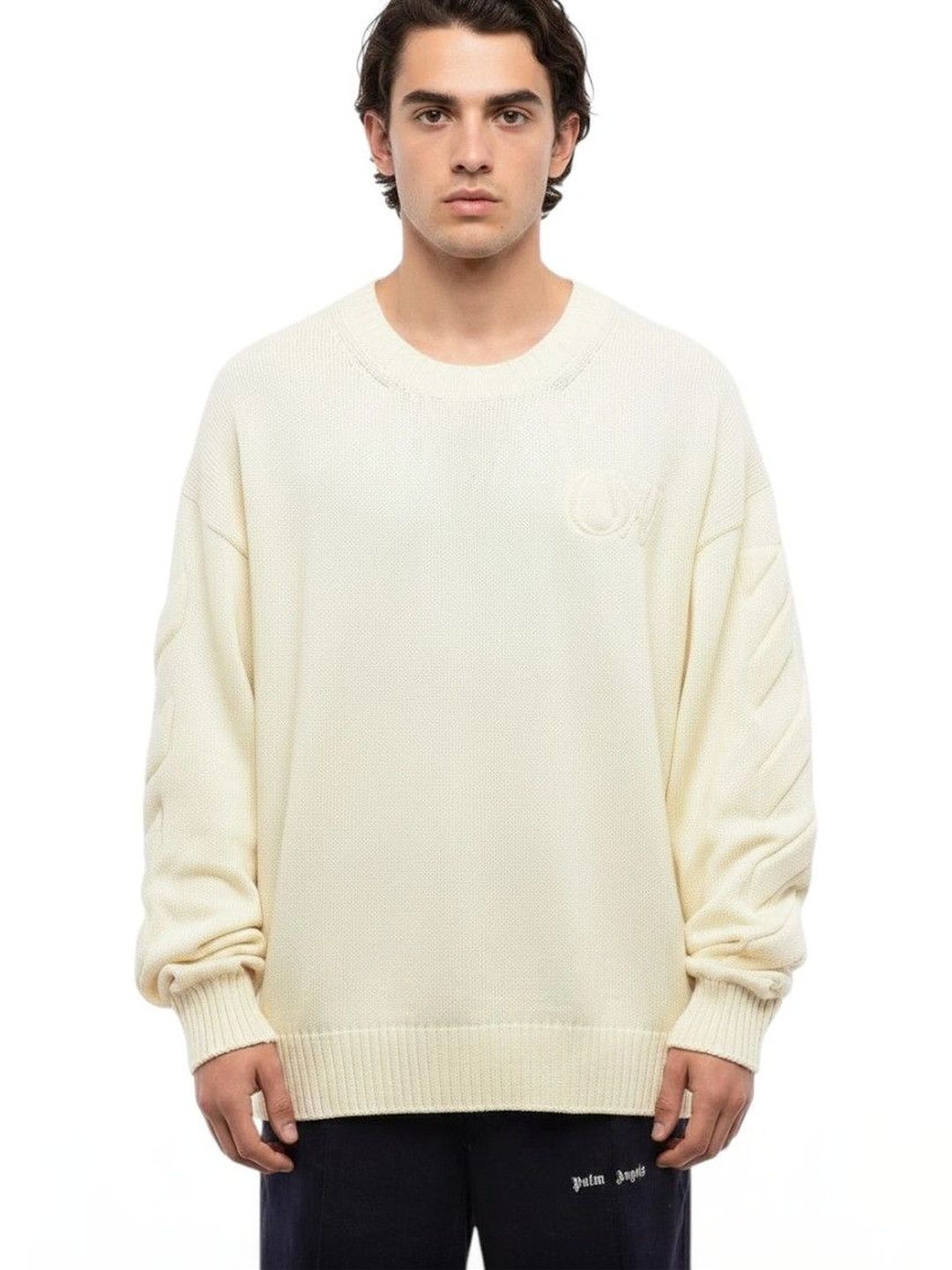Off-White Men Cable Knit Pullover with Embroidered Detail-picture-52
