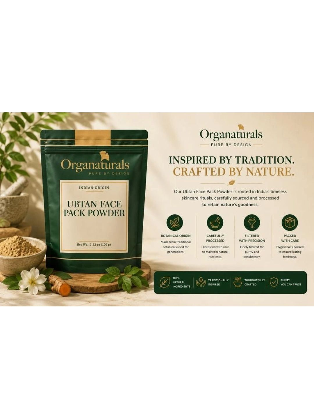 ORGANATURALS Ubtan Face Pack- 100 g-image-3