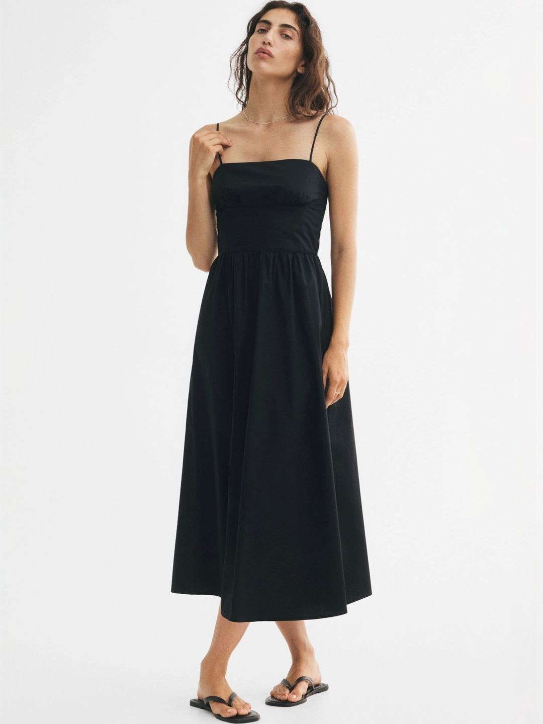 H&M Women Flared-Skirt Poplin Dress-picture-19