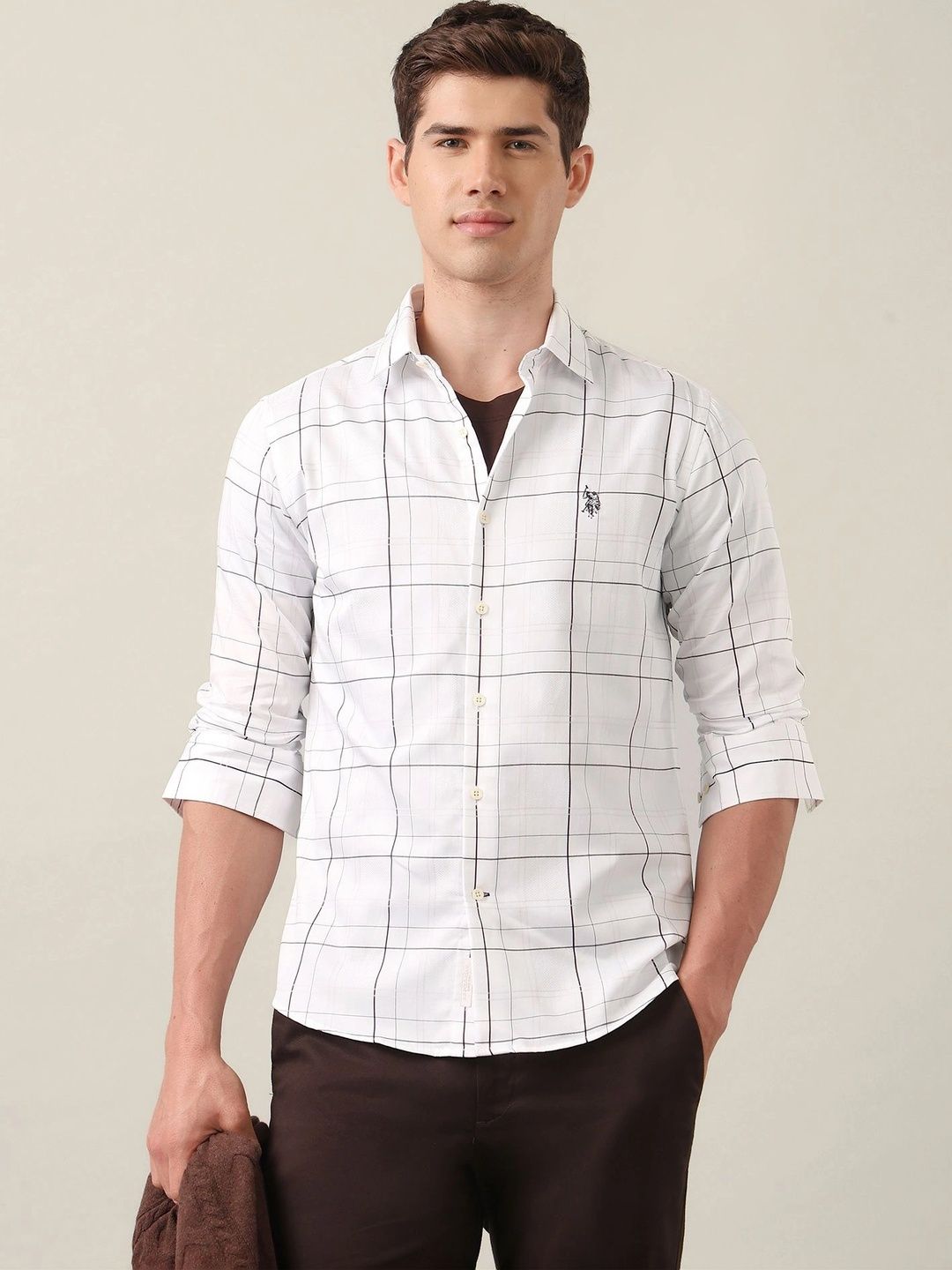 U.S. Polo Assn. Men Tailored Fit Checked Casual Shirt-picture-21