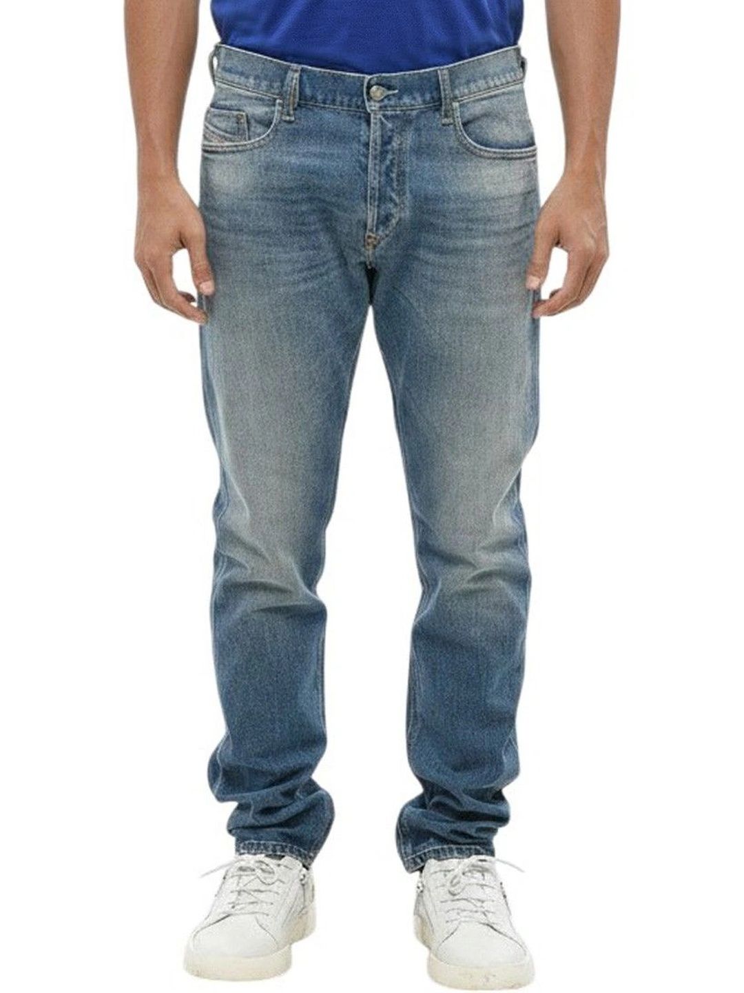 DIESEL Men Slim Fit Mid-Rise Low Distress Jeans-picture-24
