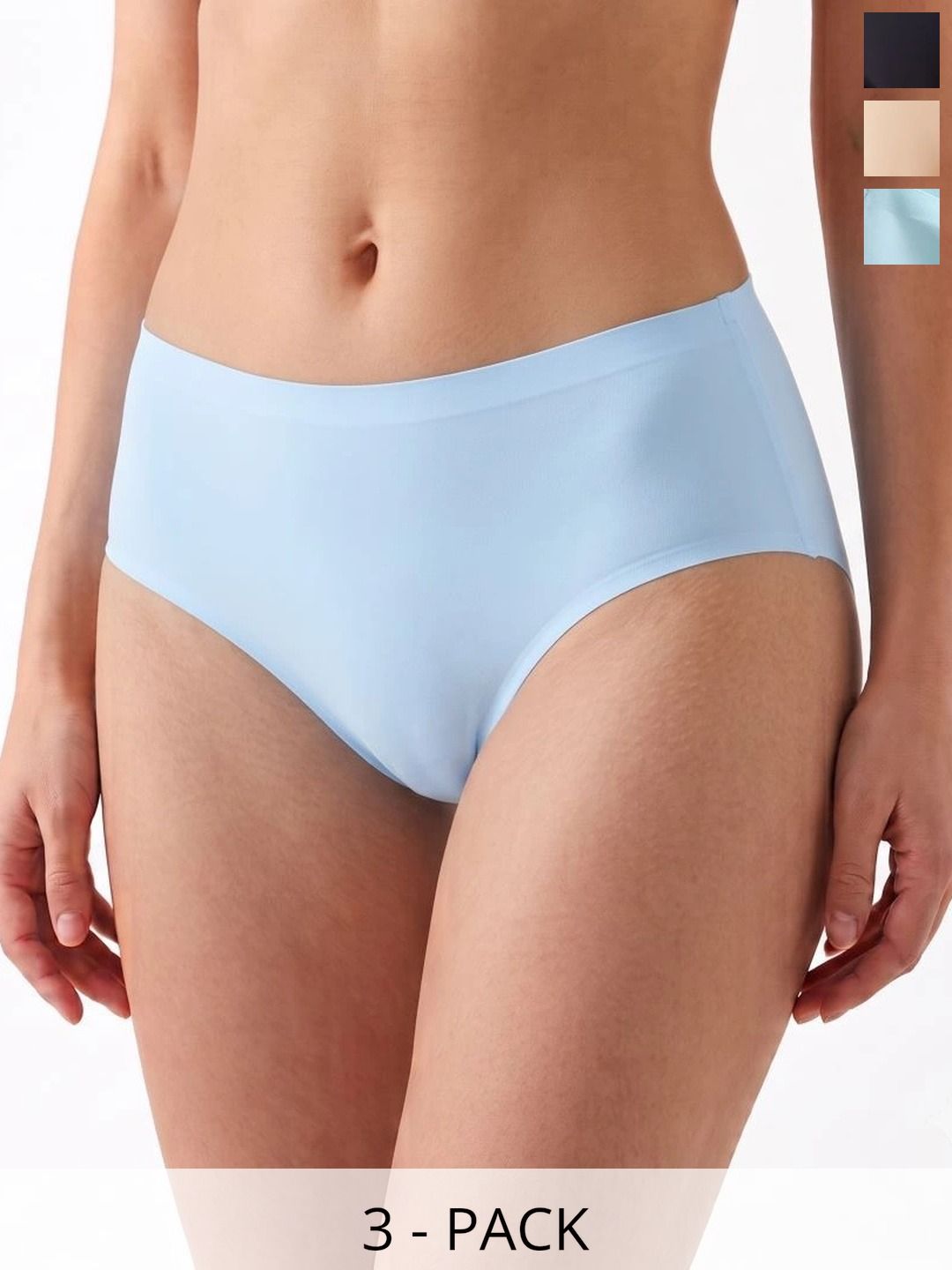 Fimalia Women Pack of 3 Seamless Assorted Basic Briefs-picture-14