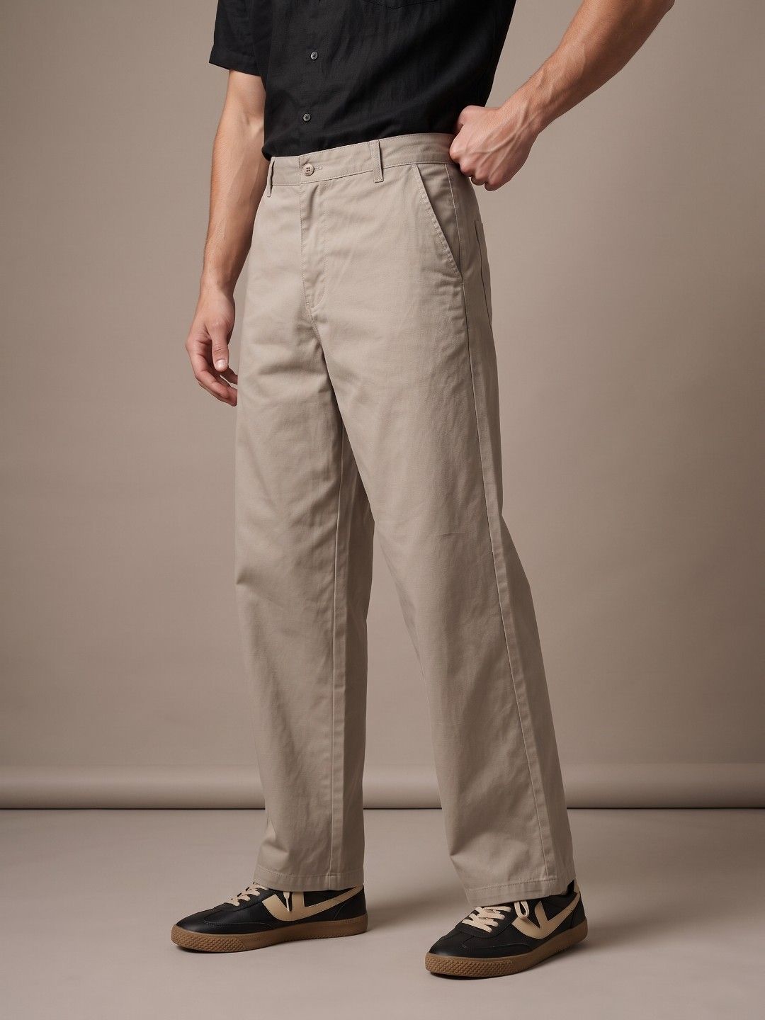 glitchez Men Barrel Fit Chinos Trousers-picture-31