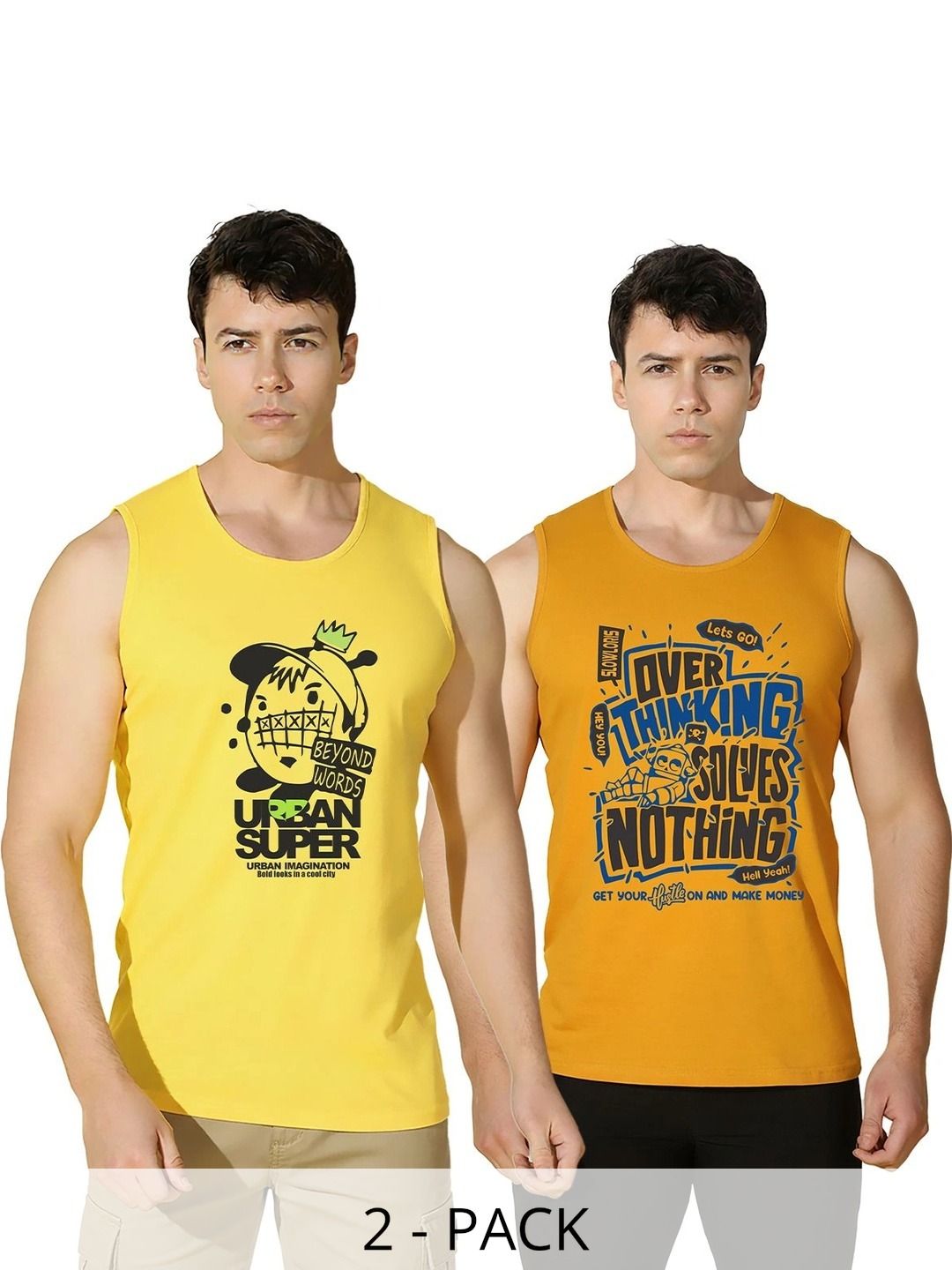 CRYPTIC Pack of 2 Printed Cotton Tank-picture-18