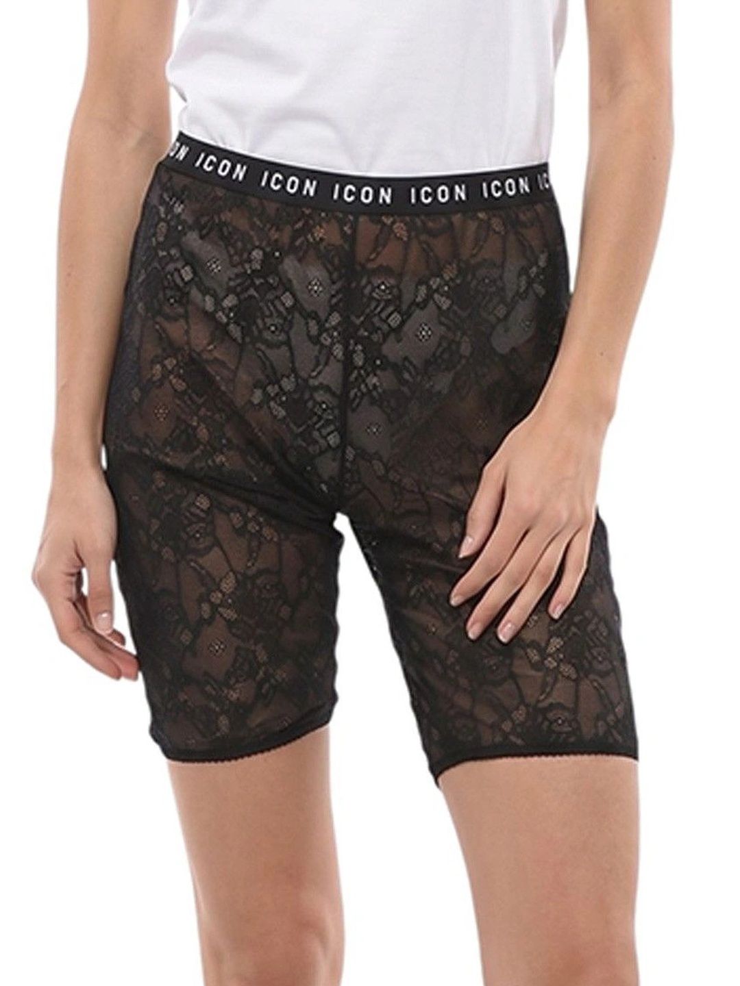 Dsquared2 Black Lace Logo Shorts-picture-58