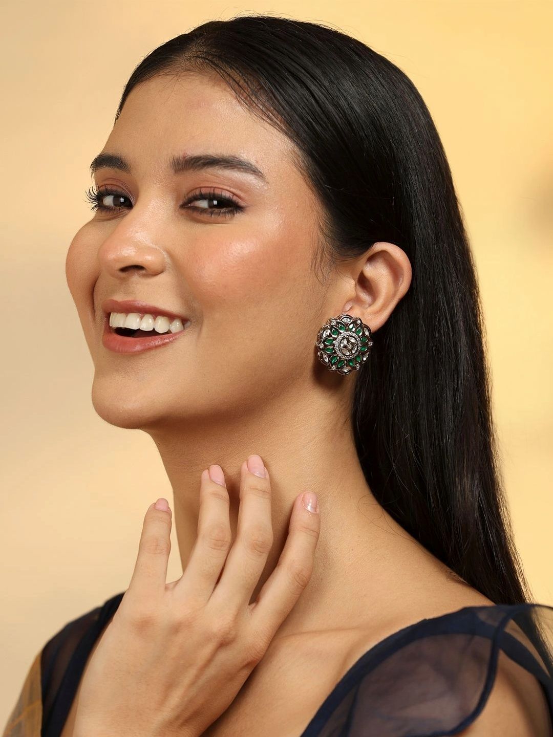 Biba Floral Studs Earrings-image-3