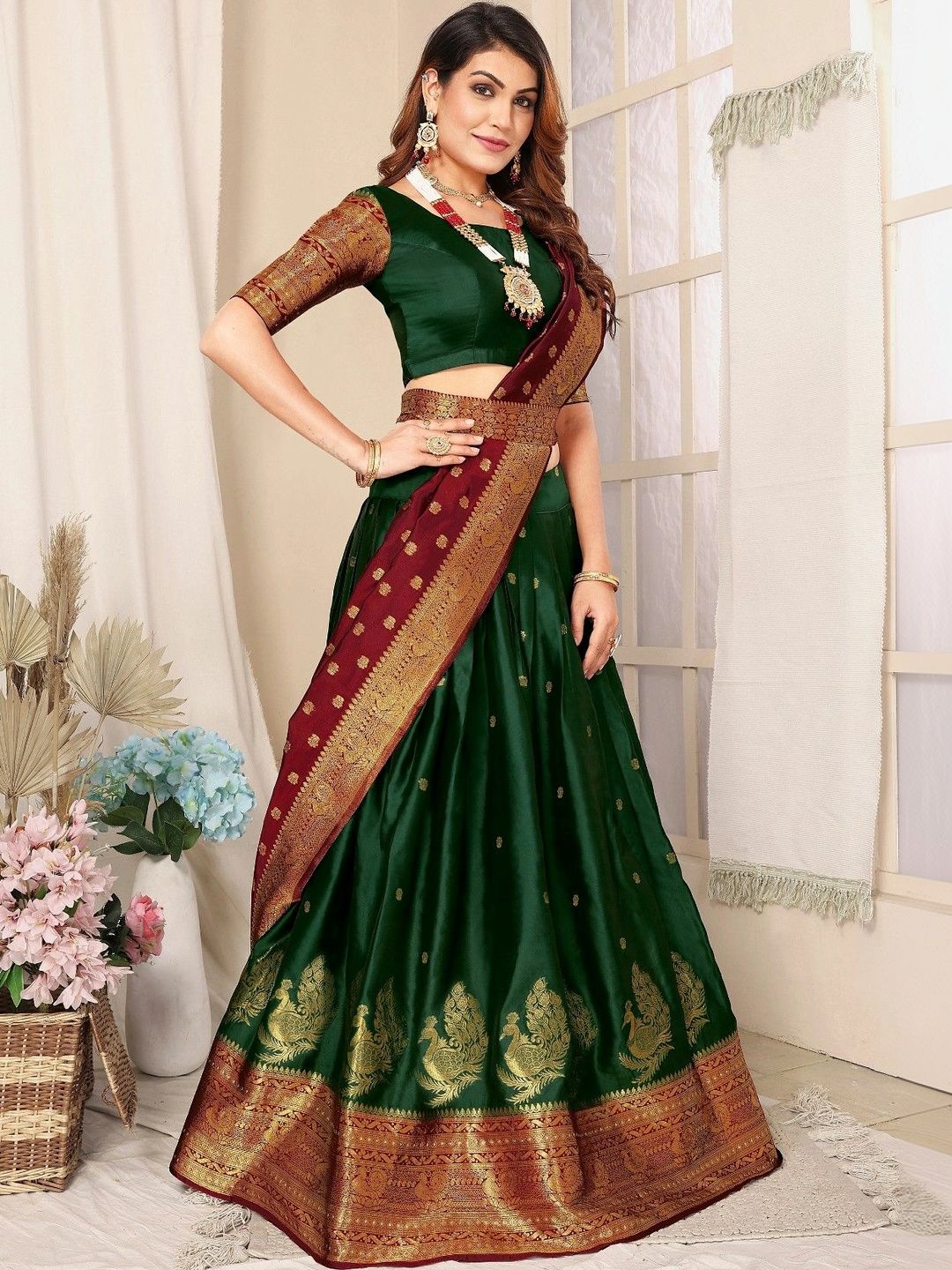 Kinjhit Fashion Unstitched Lehenga & Blouse With Dupatta-picture-25