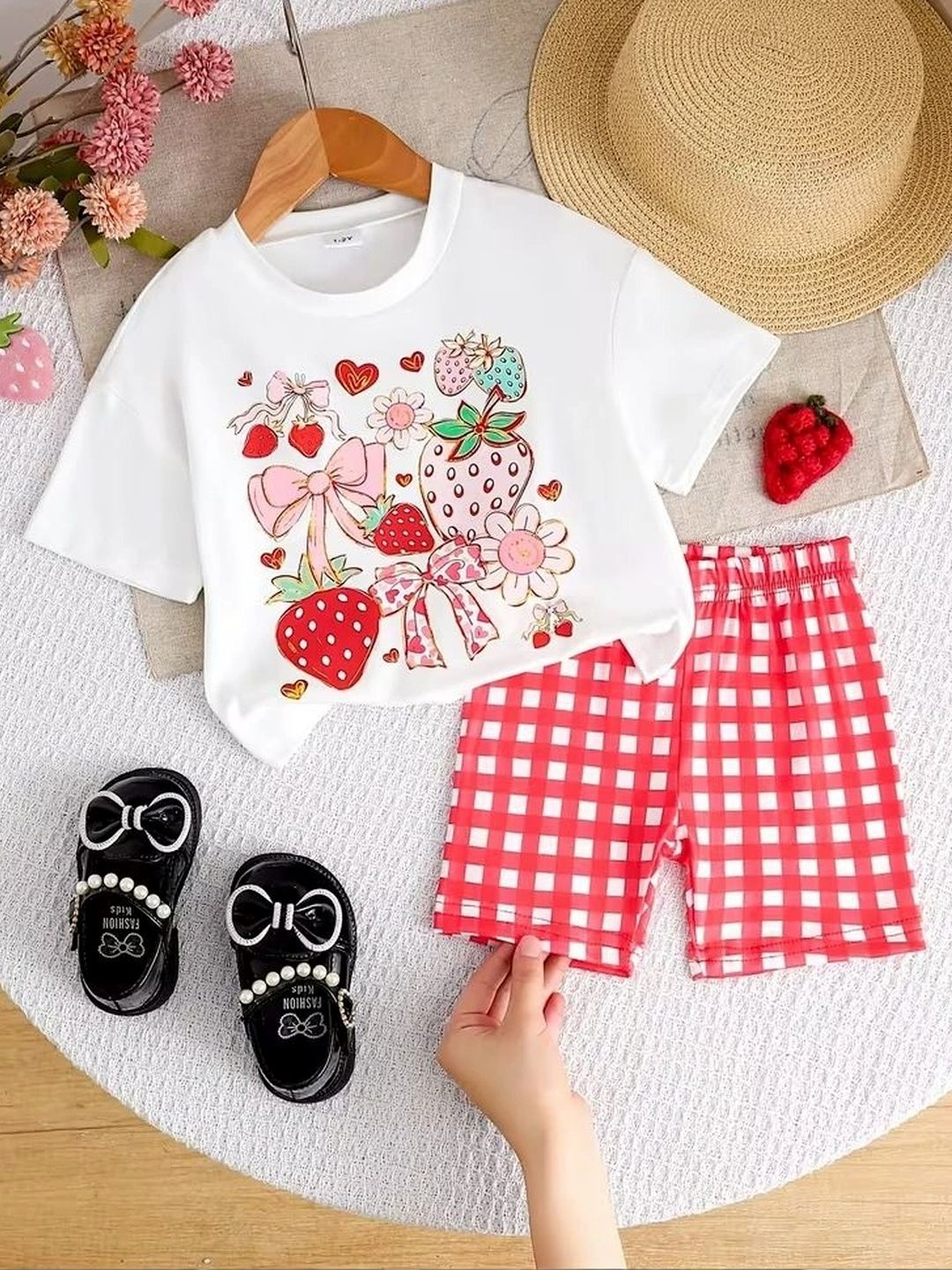 YK Girls Printed T-shirt with Shorts-picture-13