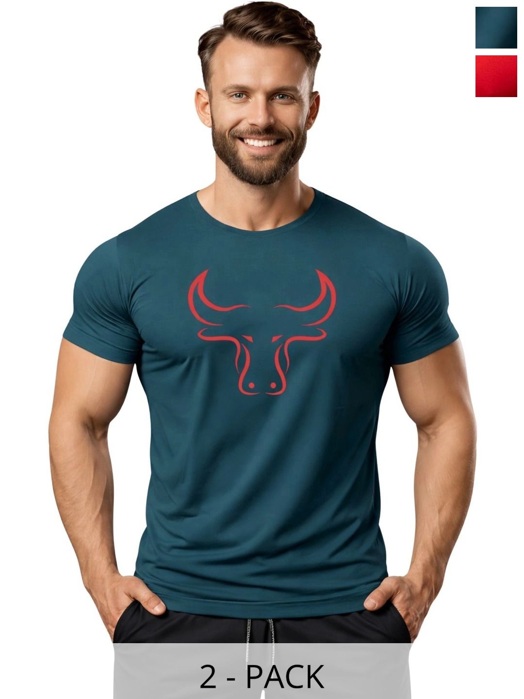 3Colors Men 2 Printed Moisture Wicking T-shirt-picture-39