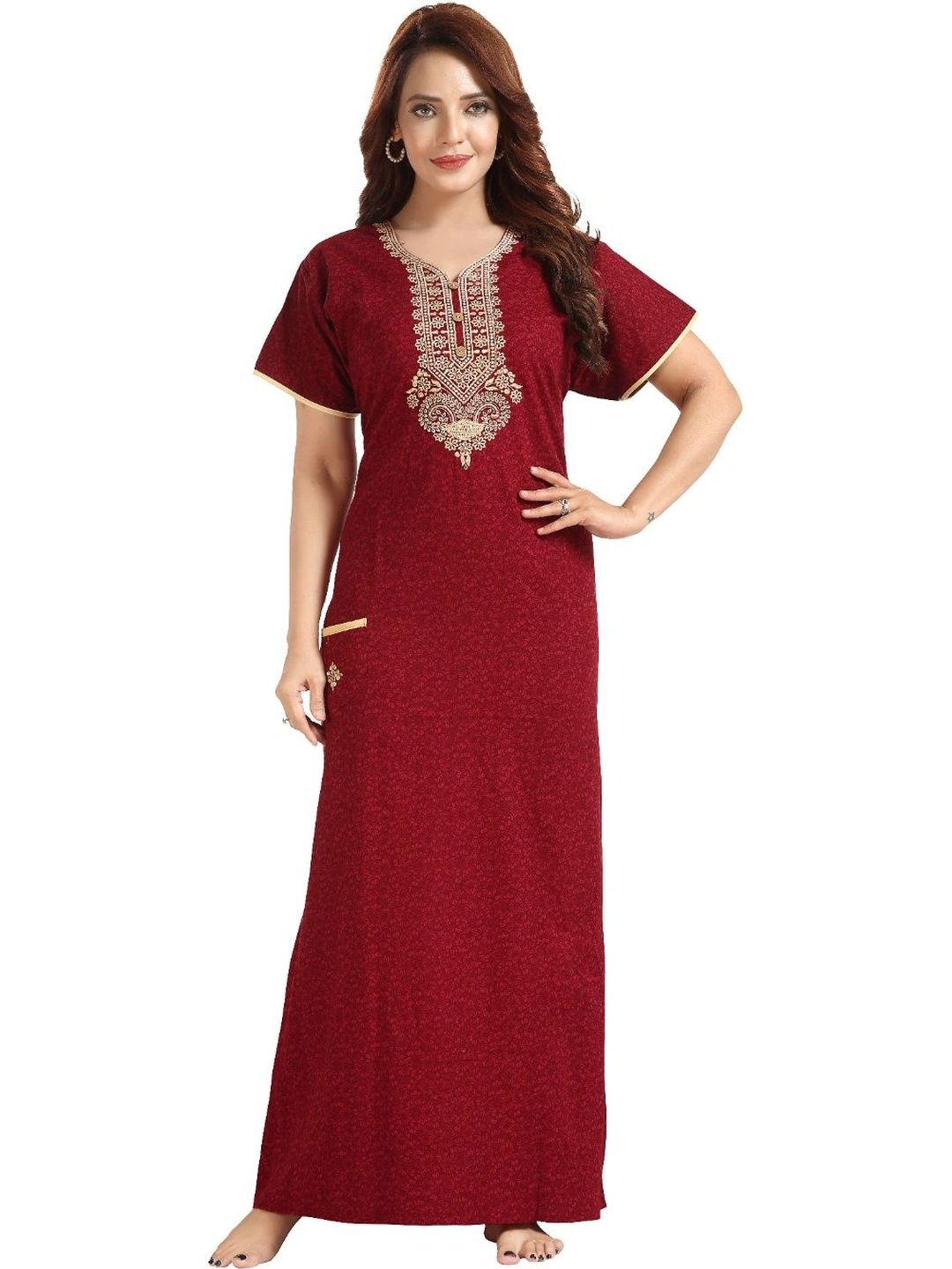 TRUNDZ Embroidered Maxi Nightdress-picture-4