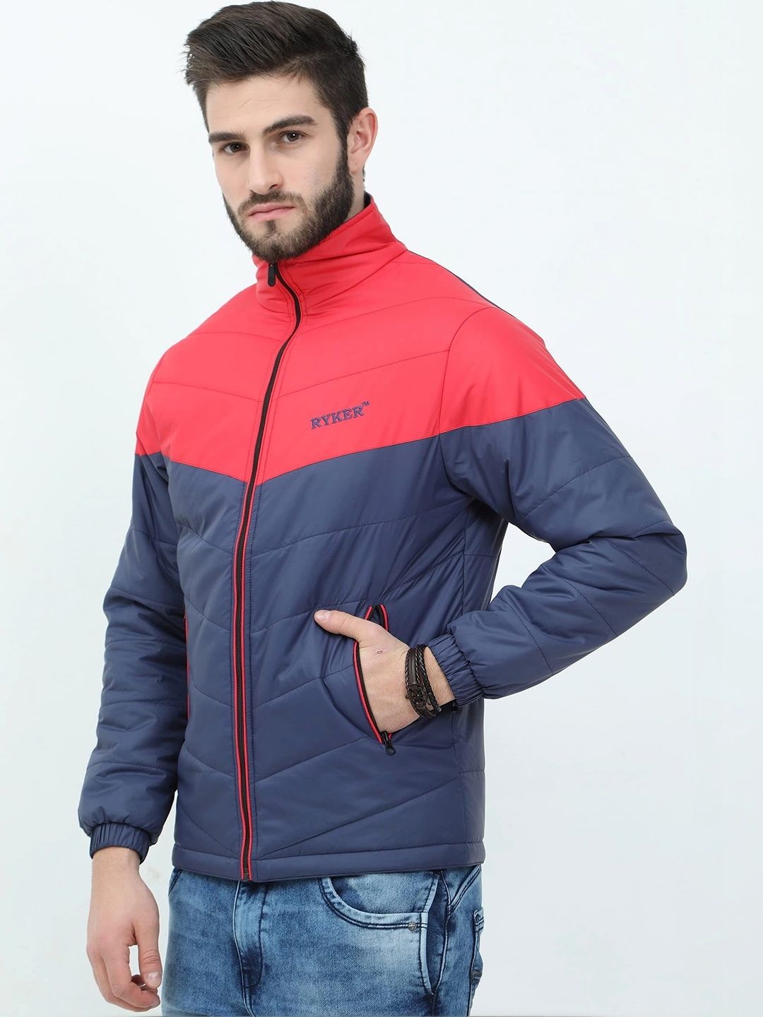 RYKER Men Colourblocked Lightweight Puffer Jacket-picture-24