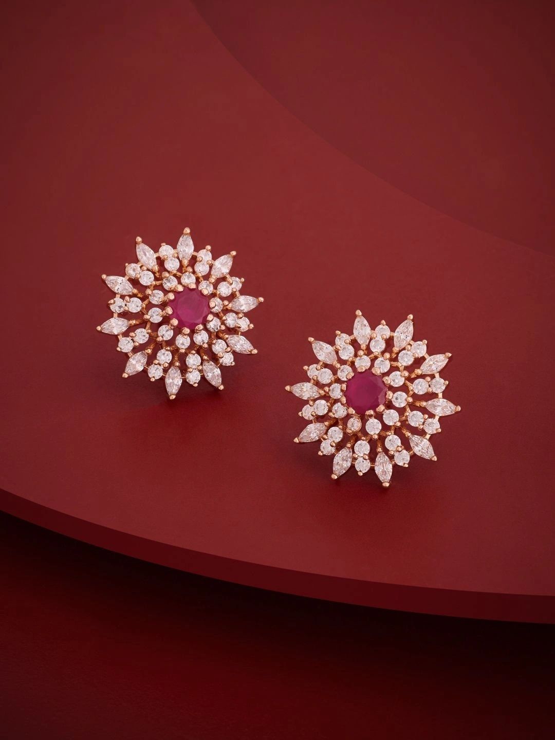 Kushal's Fashion Jewellery Floral Studs Earrings-picture-28
