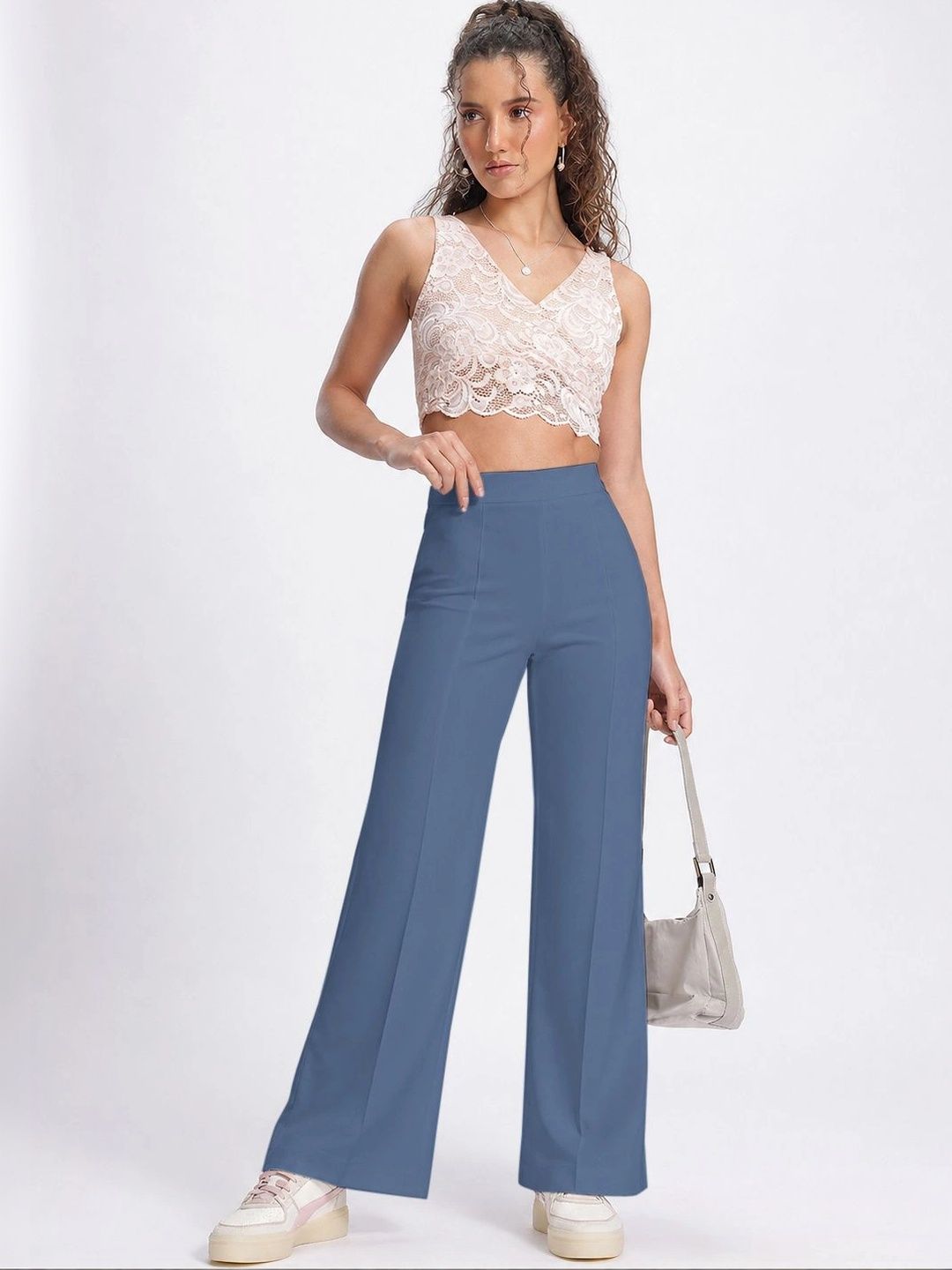 HERE&NOW Women Relaxed Easy Wash Trousers-picture-24