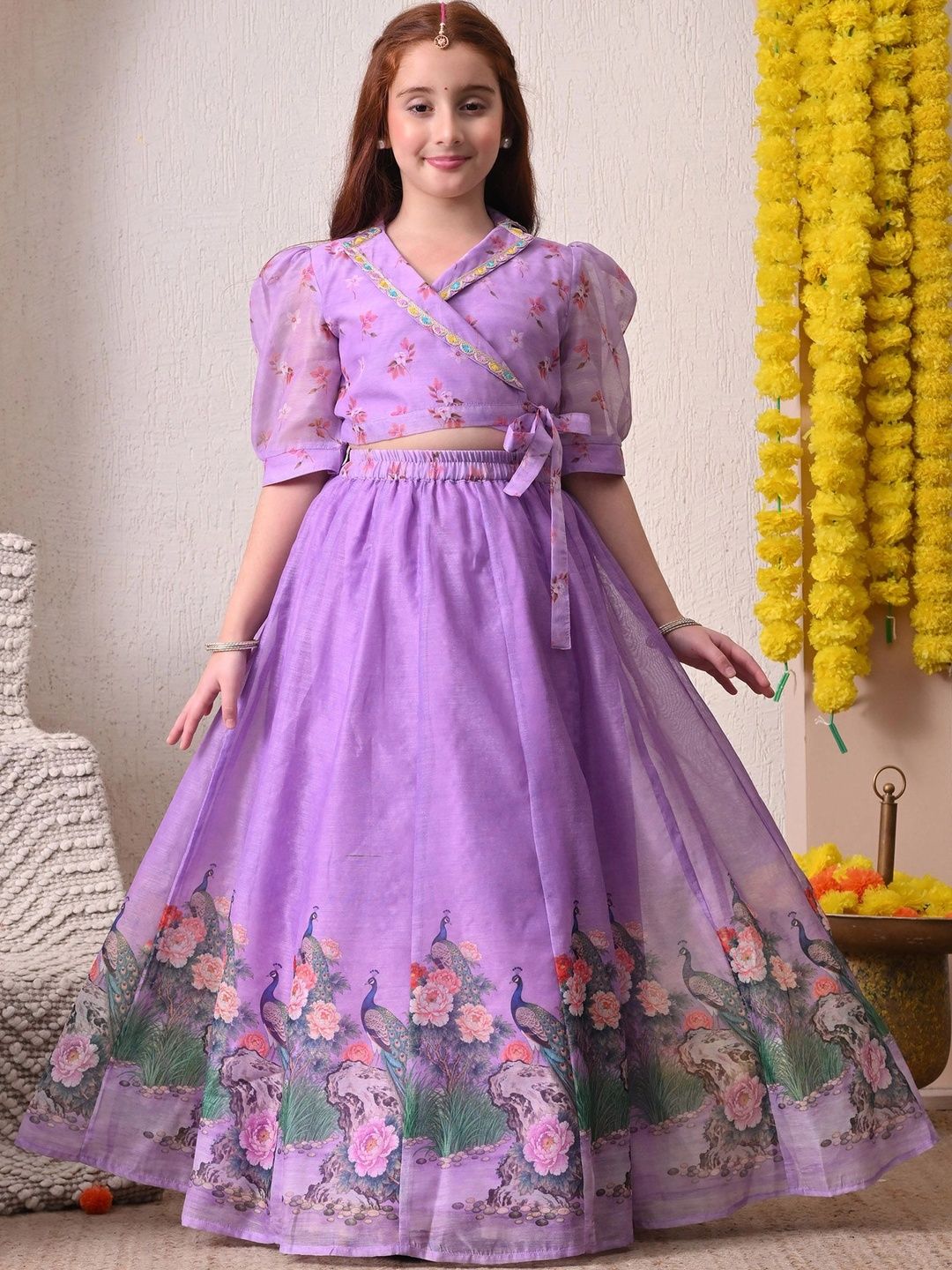 Indi-Loom Couture Girls Printed Ready to Wear Lehenga &-picture-42