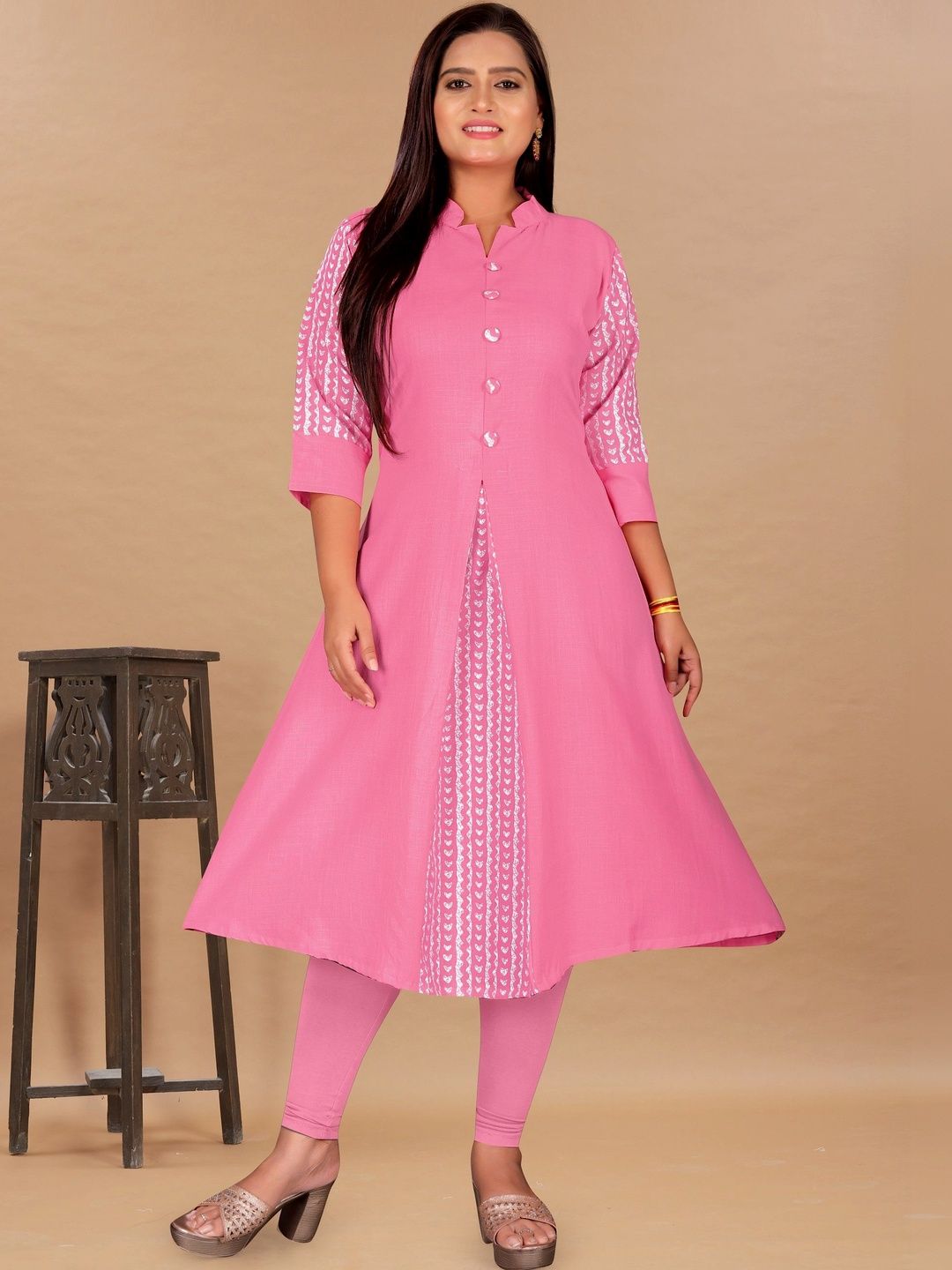 HETSA Ethnic Motifs Printed Angrakha Anarkali Kurti-image-40
