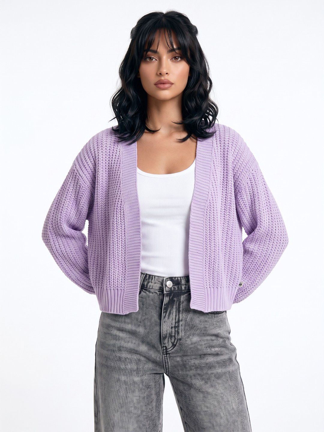 glitchez Ribbed Oversized Front-Open Sweaters-picture-31