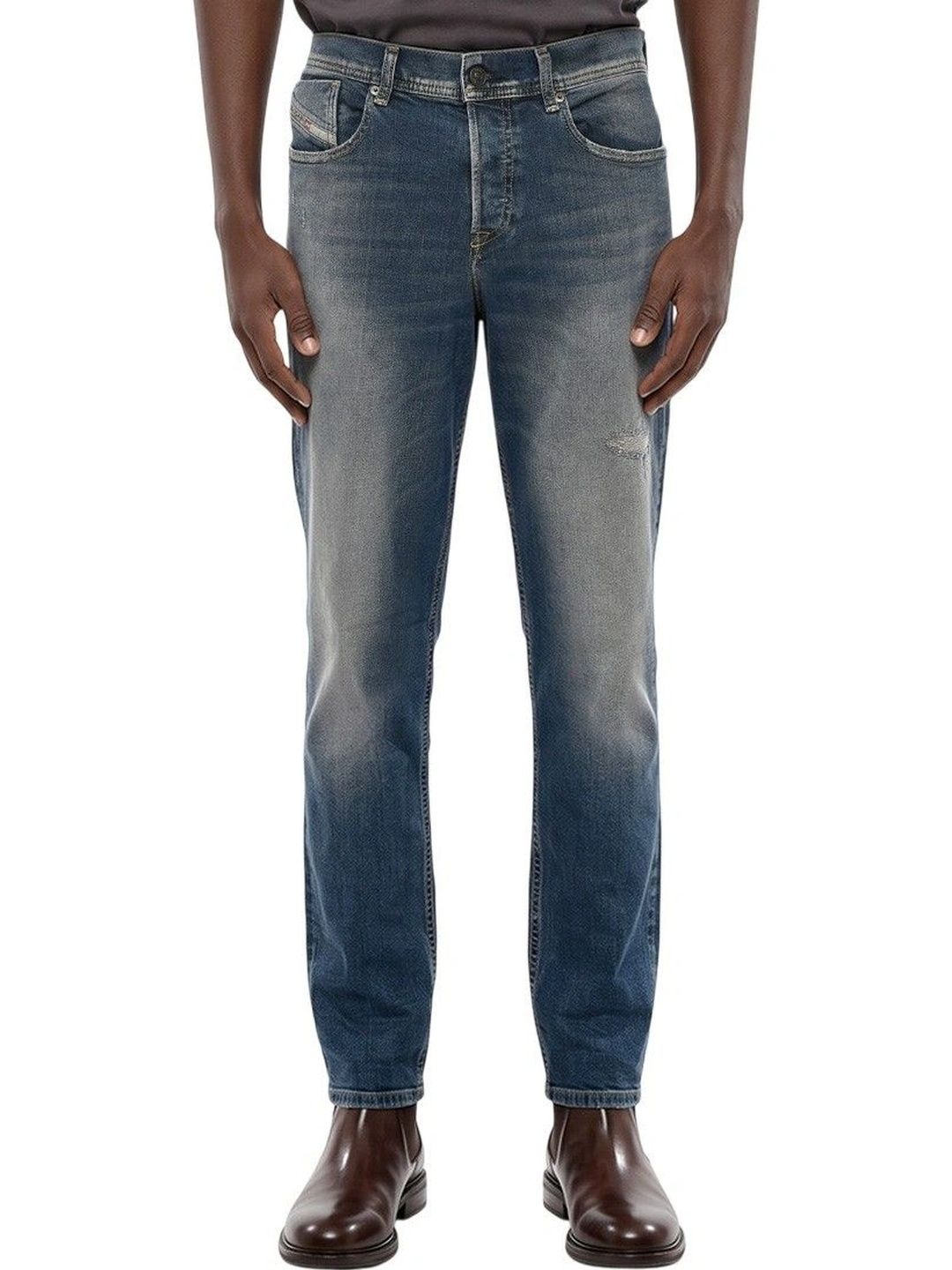 DIESEL Men Tapered Fit Mid-Rise Low Distress Jeans-picture-11