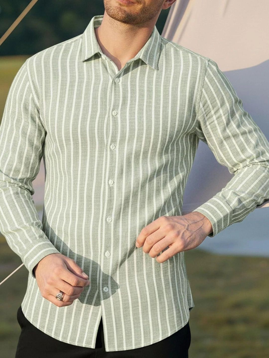 ZELINCO Men Standard Striped Casual Shirt-picture-27