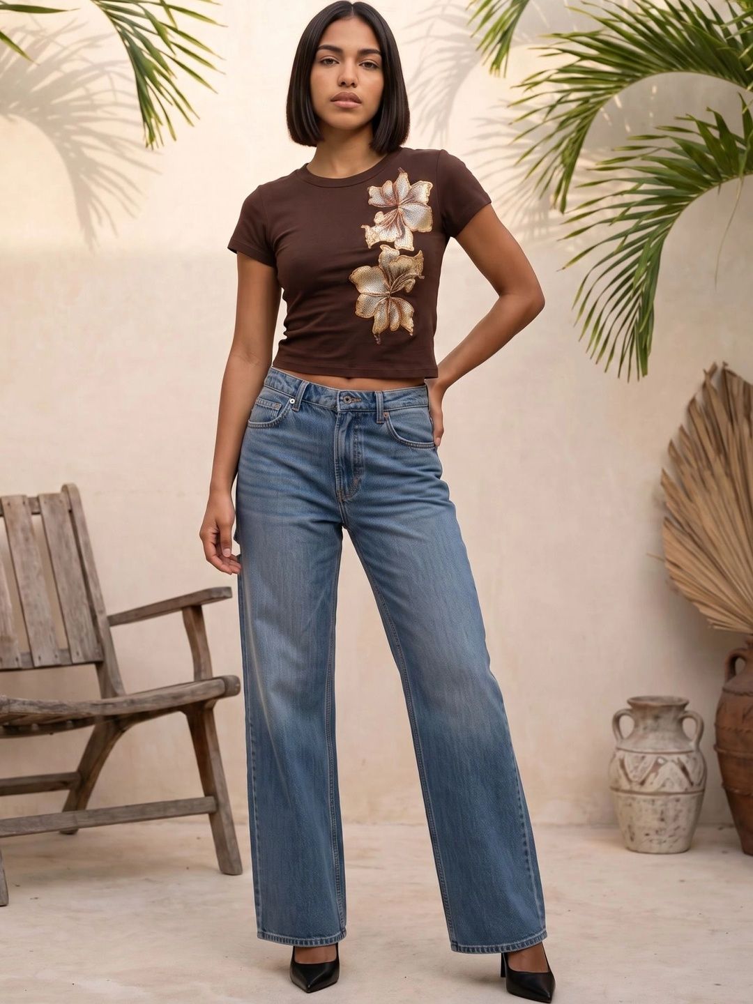Zucchini Embellished Crop Top-picture-23
