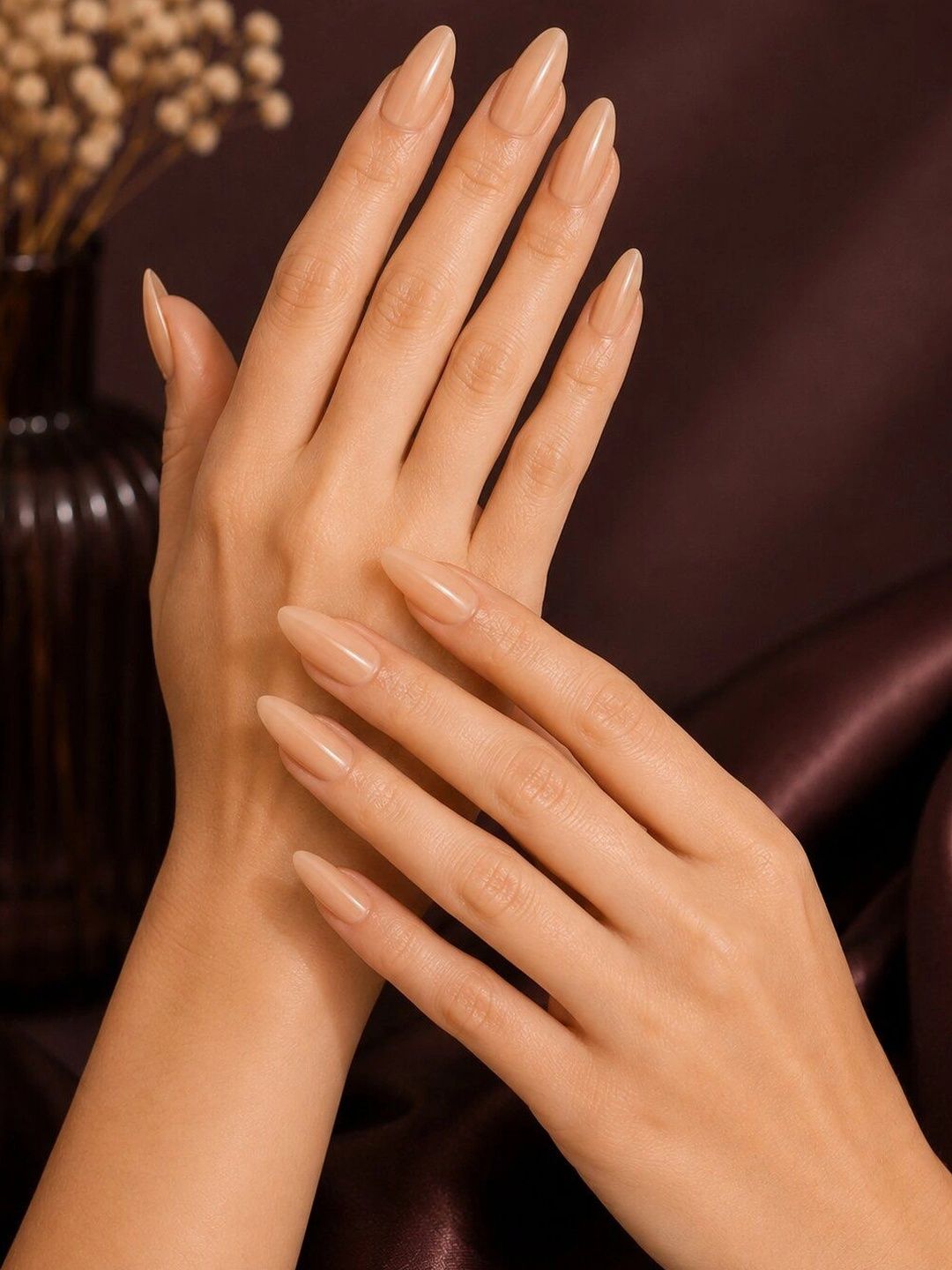 KRENOZ Set Of 24 Press-On Nail Extensions with Liquid Glue - Classic Nude Beige-image-20