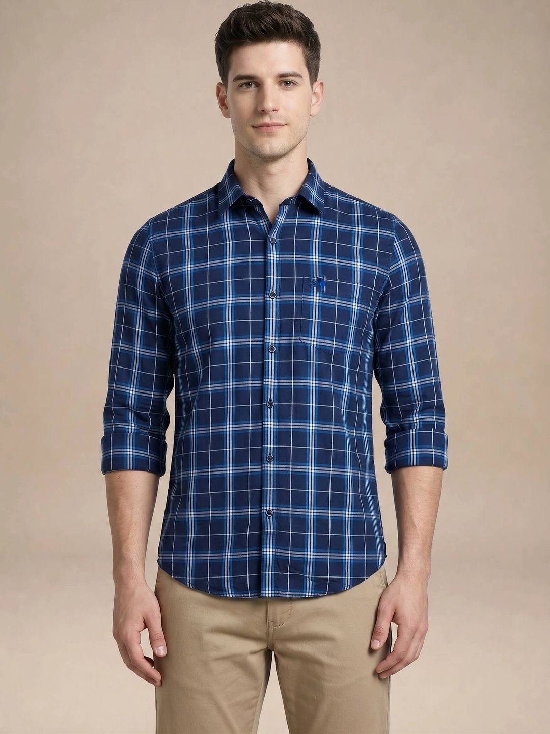 Turtle Men Relaxed Slim Fit Checked Casual Shirt-picture-58