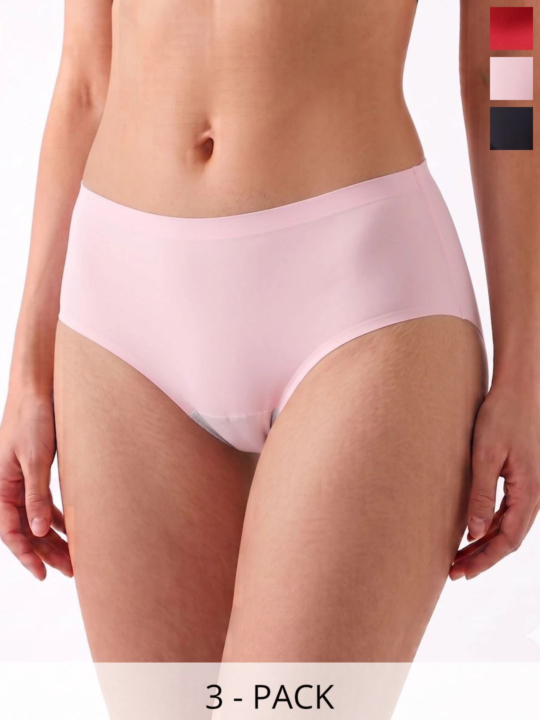 Fimalia Women Pack of 3 Seamless Assorted Basic Briefs-picture-15
