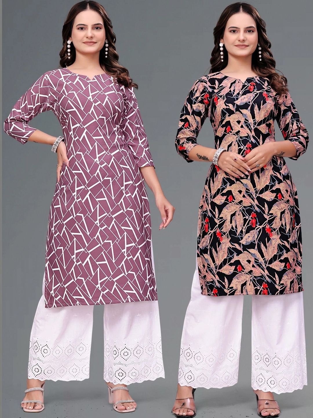 MANDIV FASHION Geometric Printed Pure Crepe Kurti-picture-21