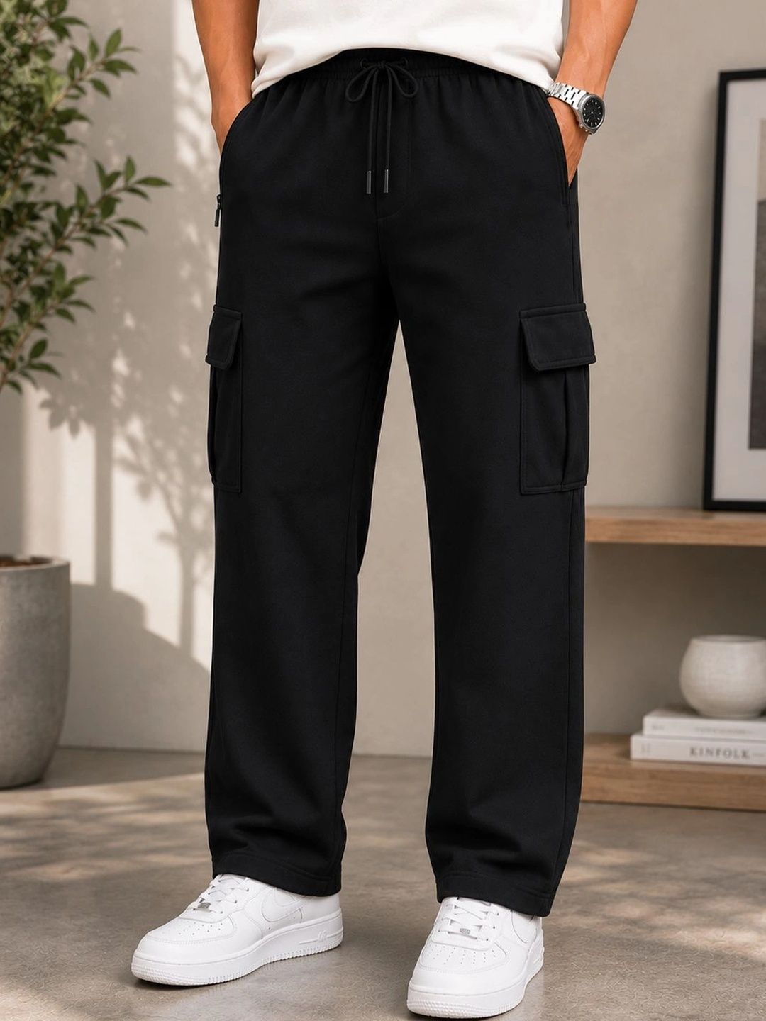 RETWE Men Relaxed Fit Training Cargos-picture-11