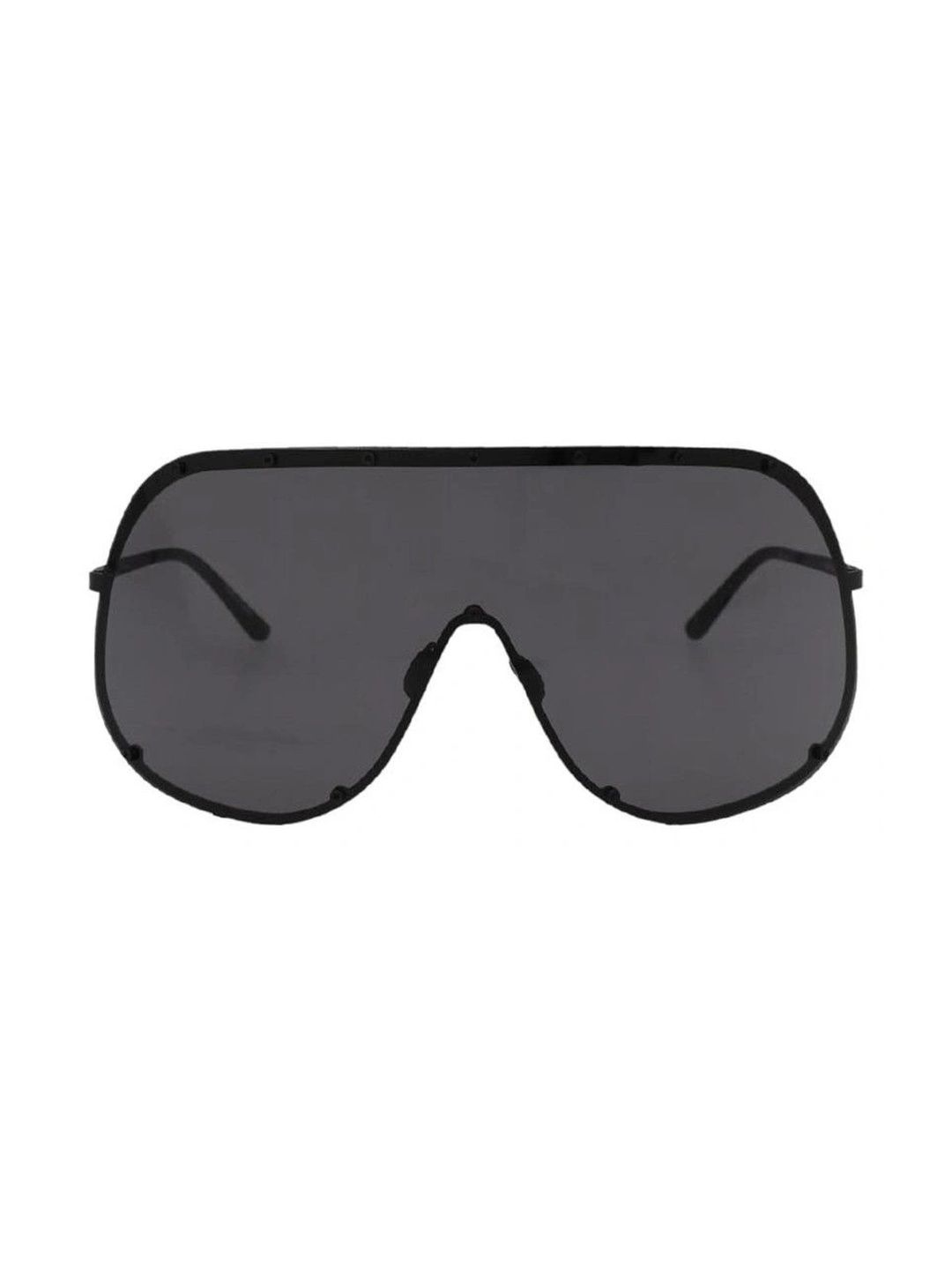 Rick Owens Women Grey Lens & Black Shield Sunglasses with-image-9